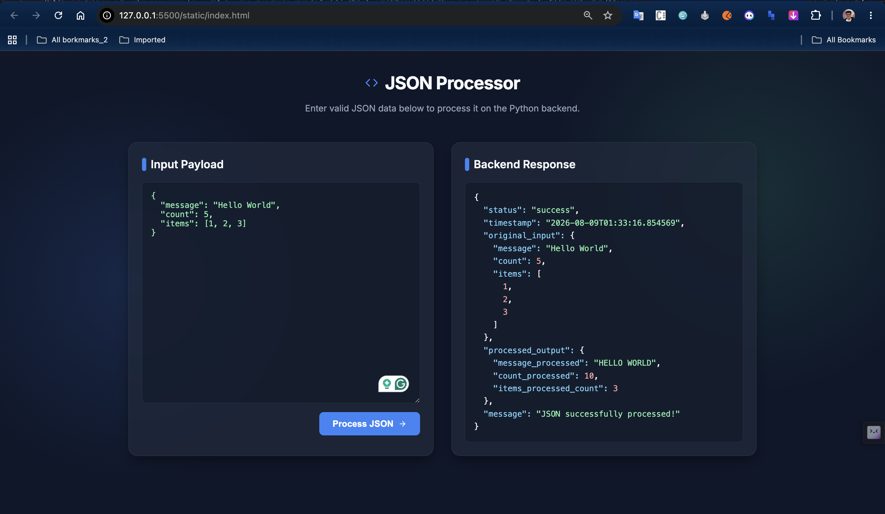 Management json project
